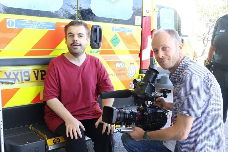 Other image for TV Superfan Ad so thrilled to meet hospital staff first-hand
